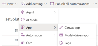 Adding a canvas app to the solution in Power apps
