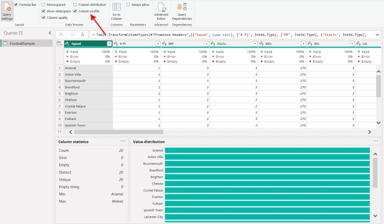 Power BI Data Profiling